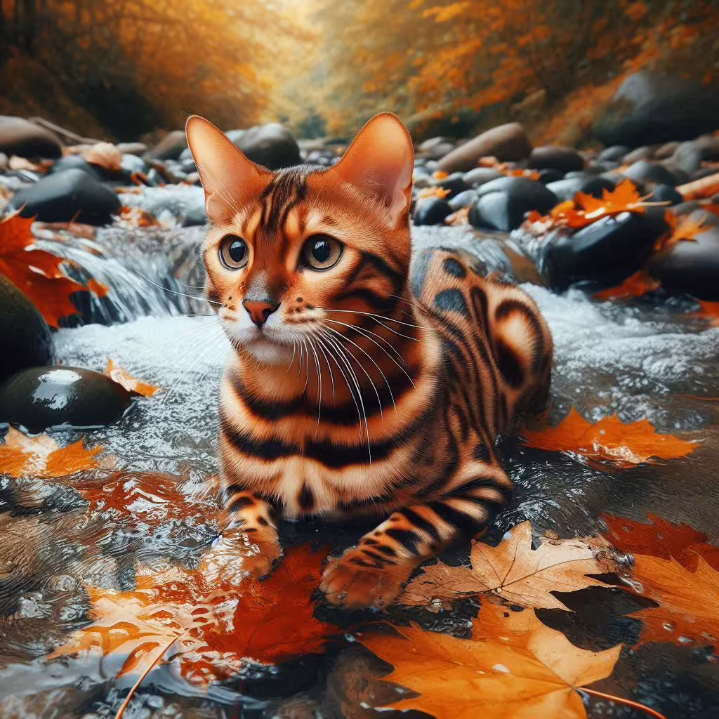 Les bengals, des chats pas comme les autres : chat bengal jouant dans l'eau