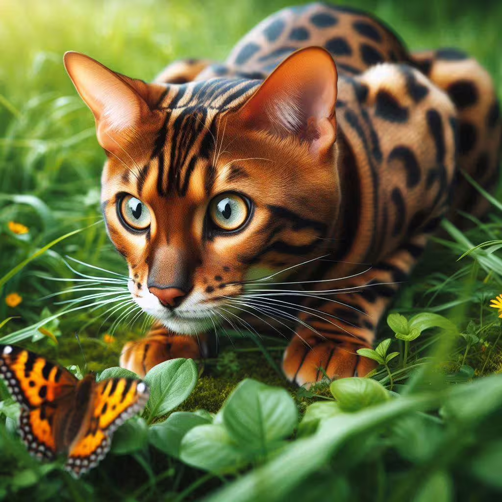Le comportement des chats Bengal : bengal qui chasse